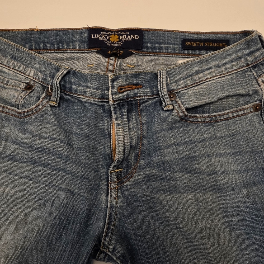 Lucky Brand Women's Blue Jeans Sweet N Straight ~ Size 4 / 27 Regular - Picture 2 of 7